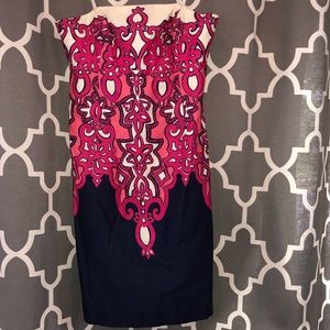 Strapless navy, pink, & white Lilly Pulitzer dress